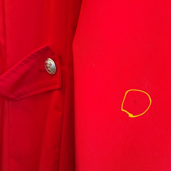 Calvin Klein Cherry Red A-Line Trench Coat Classic Poppy Preppy Rain-resistant - Picture 7 of 9